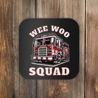 Wee Woo Squad Fire Truck Funny Firefighter Family Coaster thumb 0