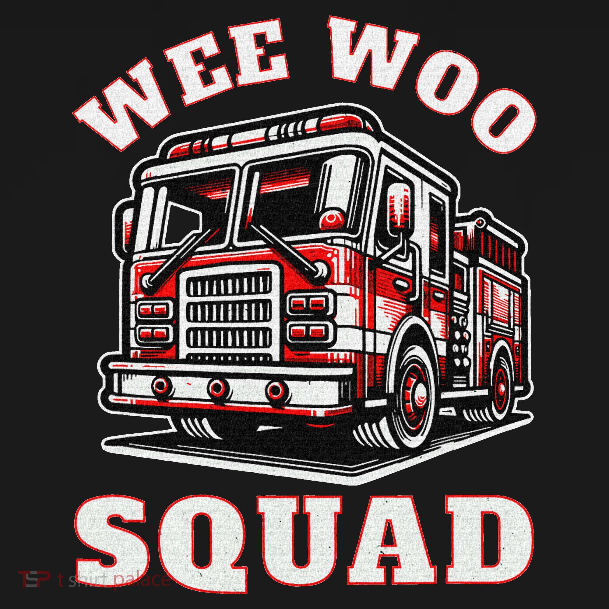 Wee Woo Squad Fire Truck Funny Firefighter Family Women's Hoodie
