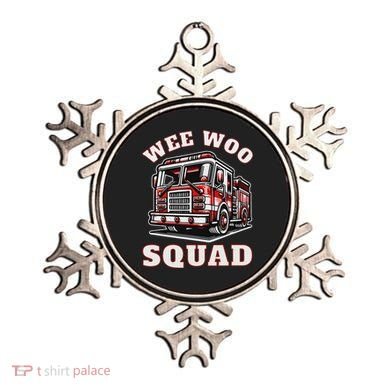 Wee Woo Squad Fire Truck Funny Firefighter Family Ornament