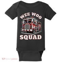 Wee Woo Squad Fire Truck Funny Firefighter Family Baby Bodysuit thumb 0