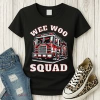 Wee Woo Squad Fire Truck Funny Firefighter Family Women's T-Shirt thumb 3