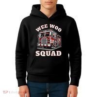 Wee Woo Squad Fire Truck Funny Firefighter Family Kids Hoodie thumb 4