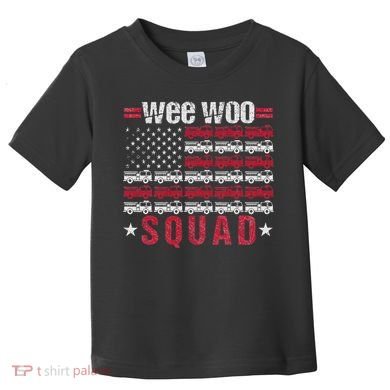 Wee Woo Squad Fire Truck Design Toddler T-Shirt