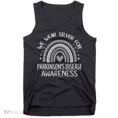 We Wear Silver Rainbow Parkinsons Disease Awareness Tank Top