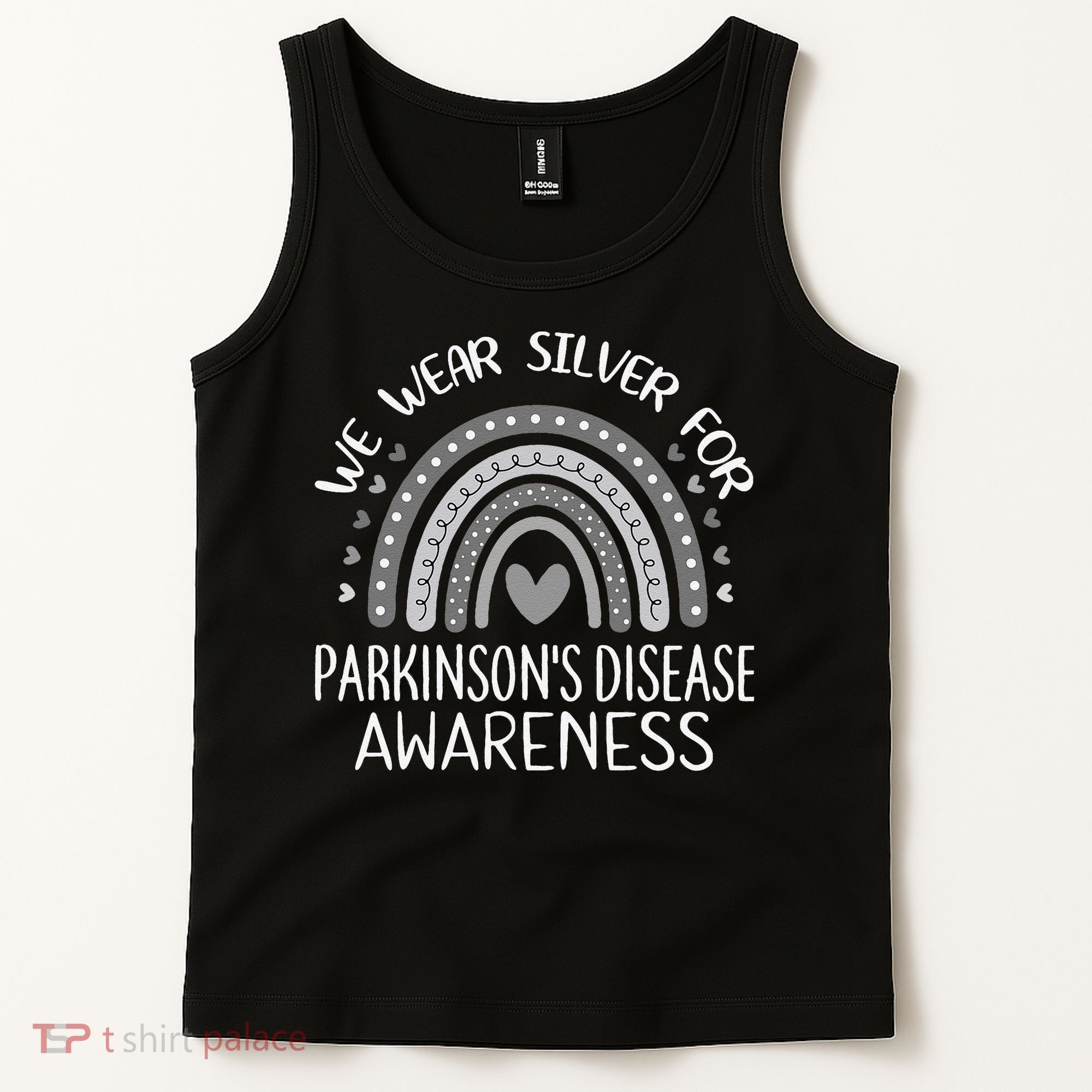 We Wear Silver Rainbow Parkinsons Disease Awareness Tank Top