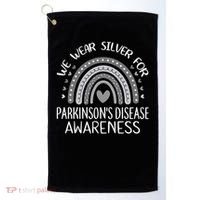 We Wear Silver Rainbow Parkinsons Disease Awareness Golf Towel thumb 0