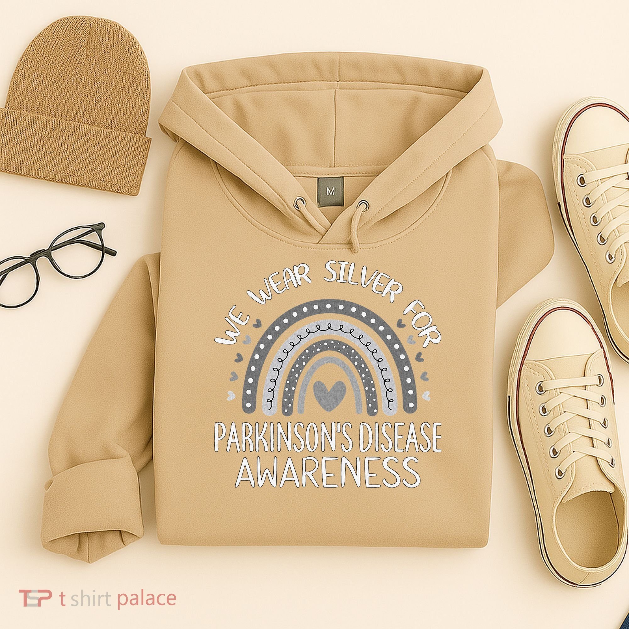 We Wear Silver Rainbow Parkinsons Disease Awareness Hoodie