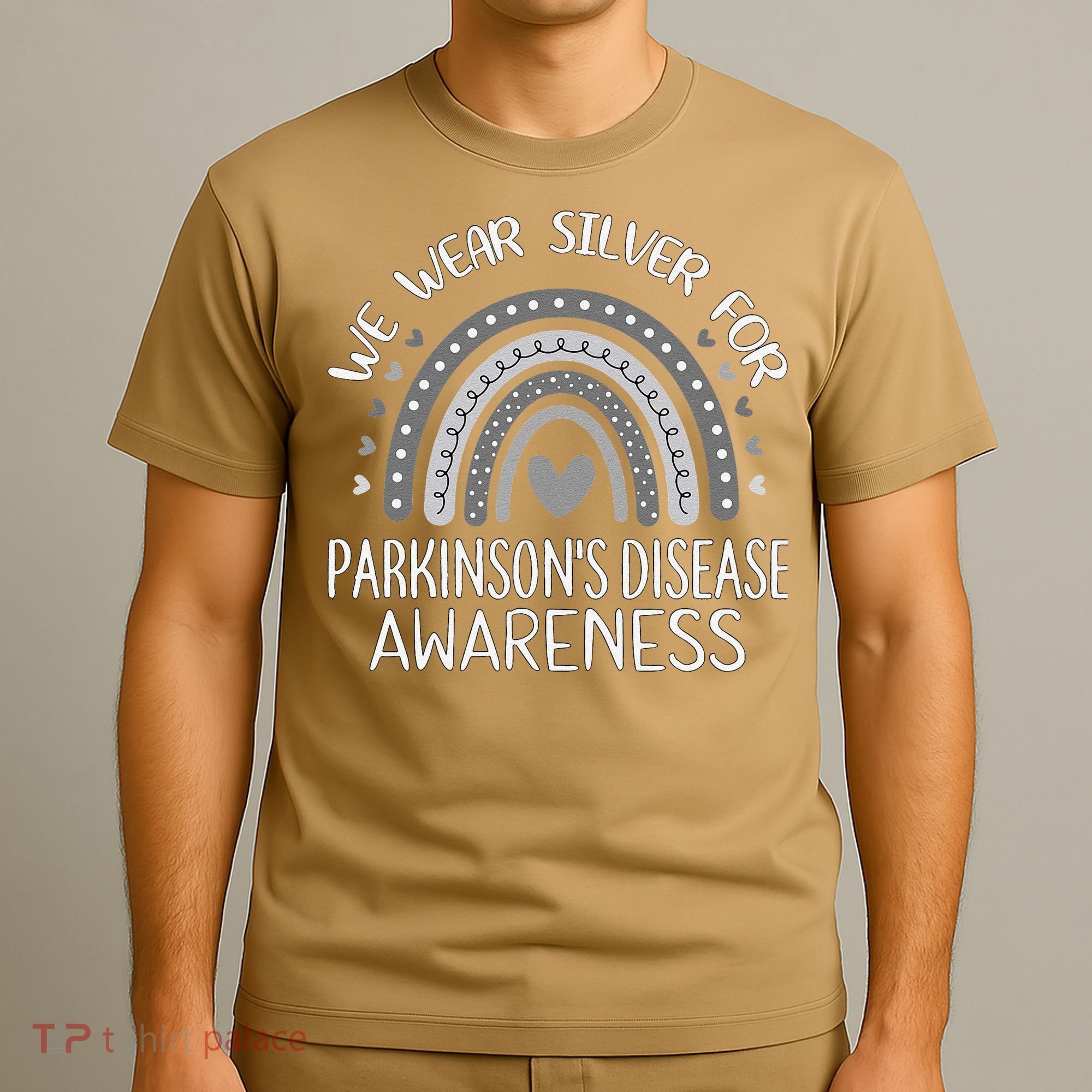 We Wear Silver Rainbow Parkinsons Disease Awareness T-Shirt