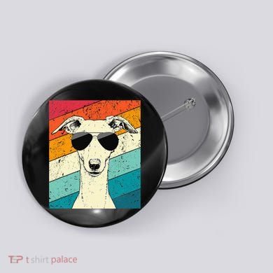 Whippet With Sunglasses Dog Lovers Button