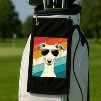 Whippet With Sunglasses Dog Lovers Golf Towel thumb 2