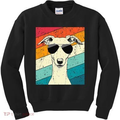 Whippet With Sunglasses Dog Lovers Kids Sweatshirt