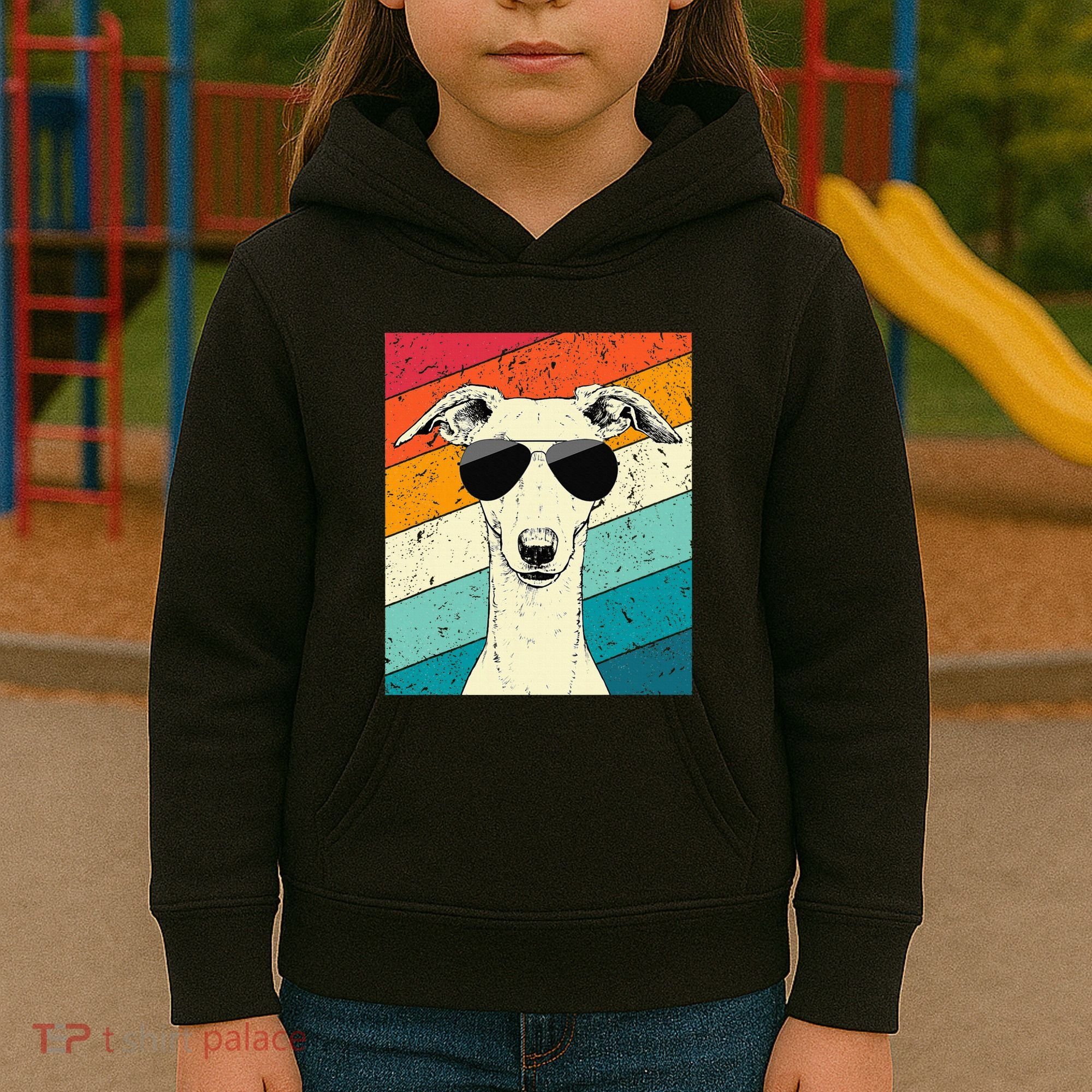 Whippet With Sunglasses Dog Lovers Kids Hoodie