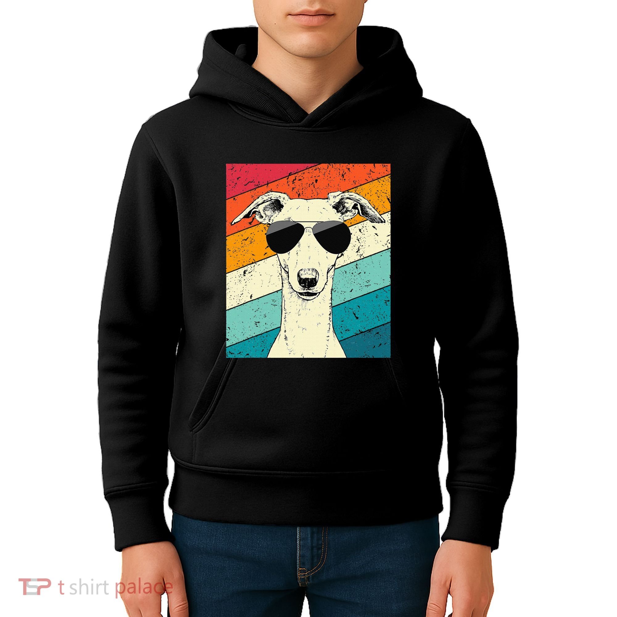 Whippet With Sunglasses Dog Lovers Kids Hoodie