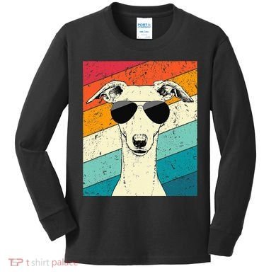 Whippet With Sunglasses Dog Lovers Kids Long Sleeve Shirt