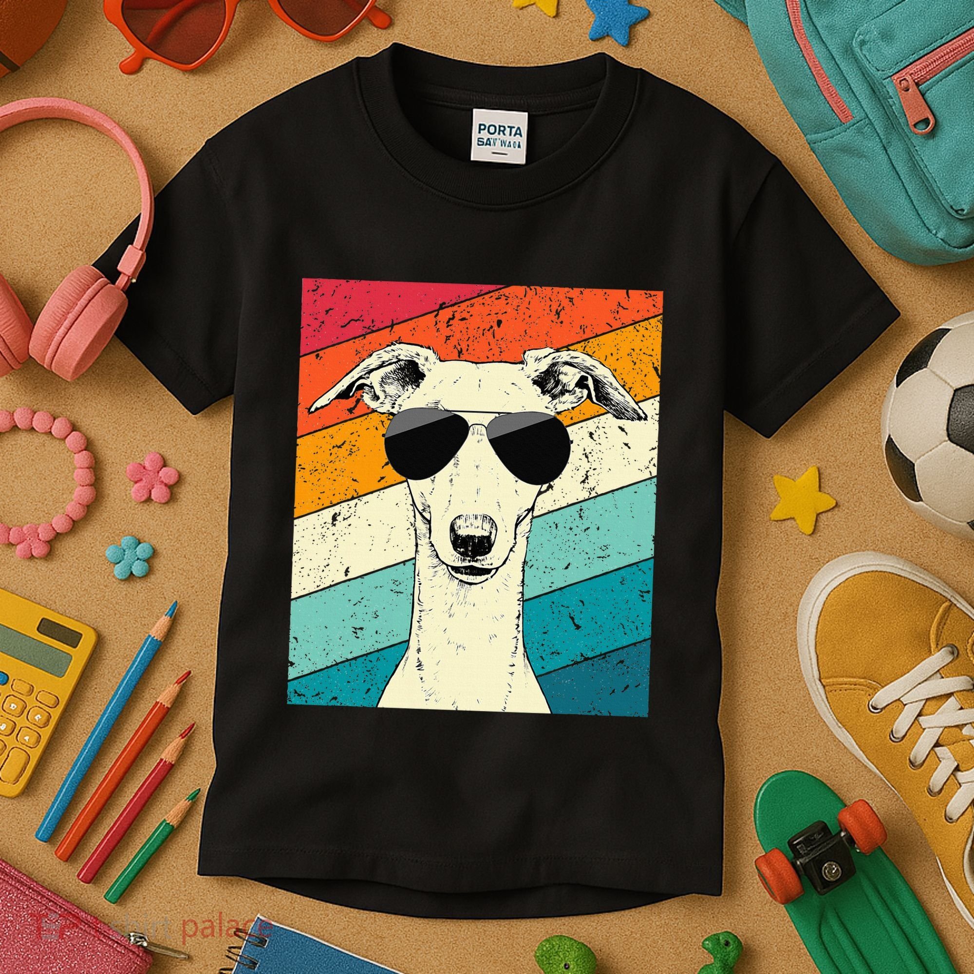Whippet With Sunglasses Dog Lovers Kids T-Shirt