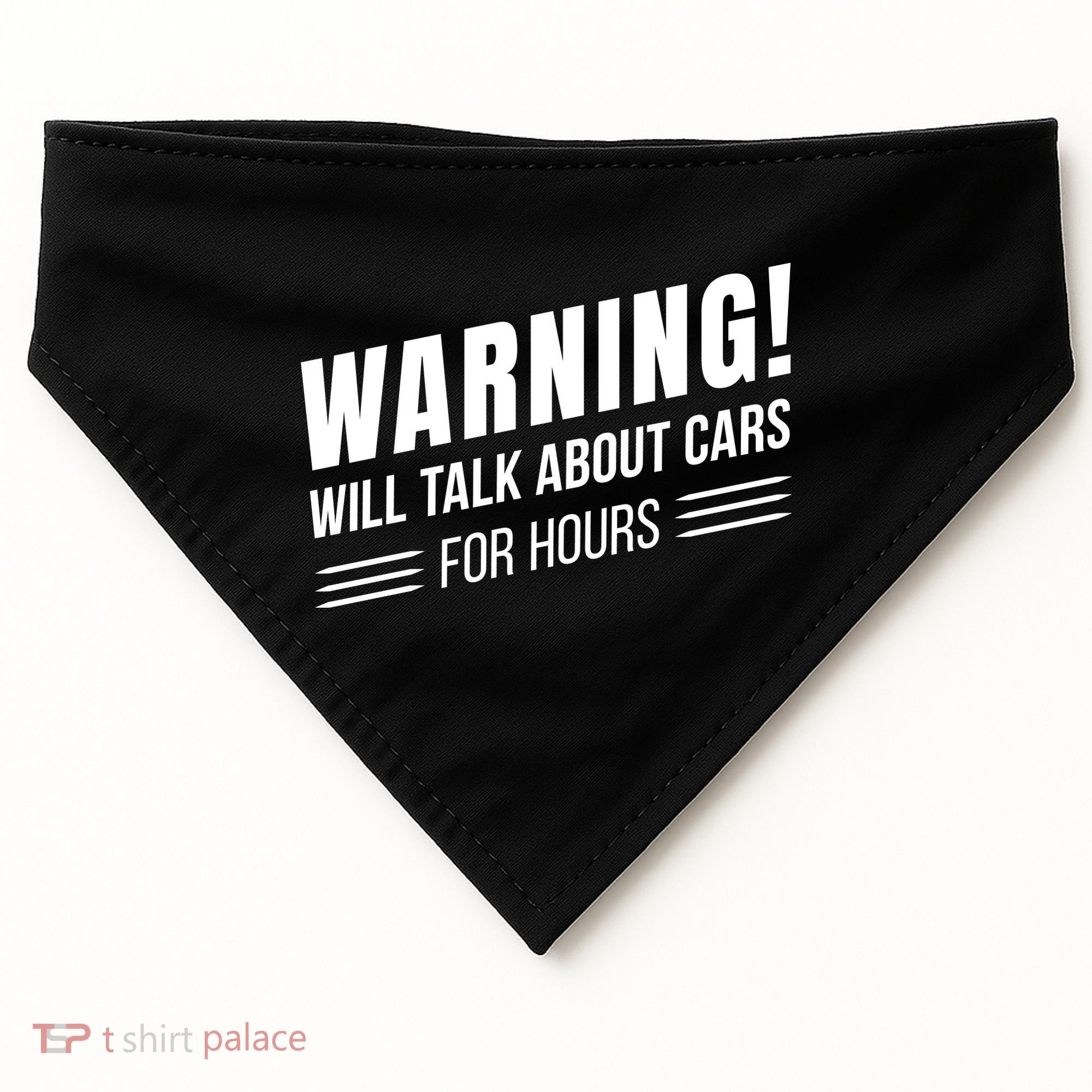 Warning Will Talk About Cars For Hours USA-Made Doggie Bandana