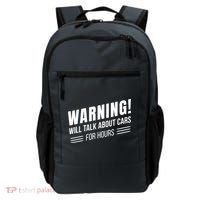 Warning Will Talk About Cars For Hours Backpack thumb 0