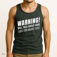 Warning Will Talk About Cars For Hours Tank Top thumb 3