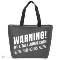 Warning Will Talk About Cars For Hours Tote Bag thumb 0