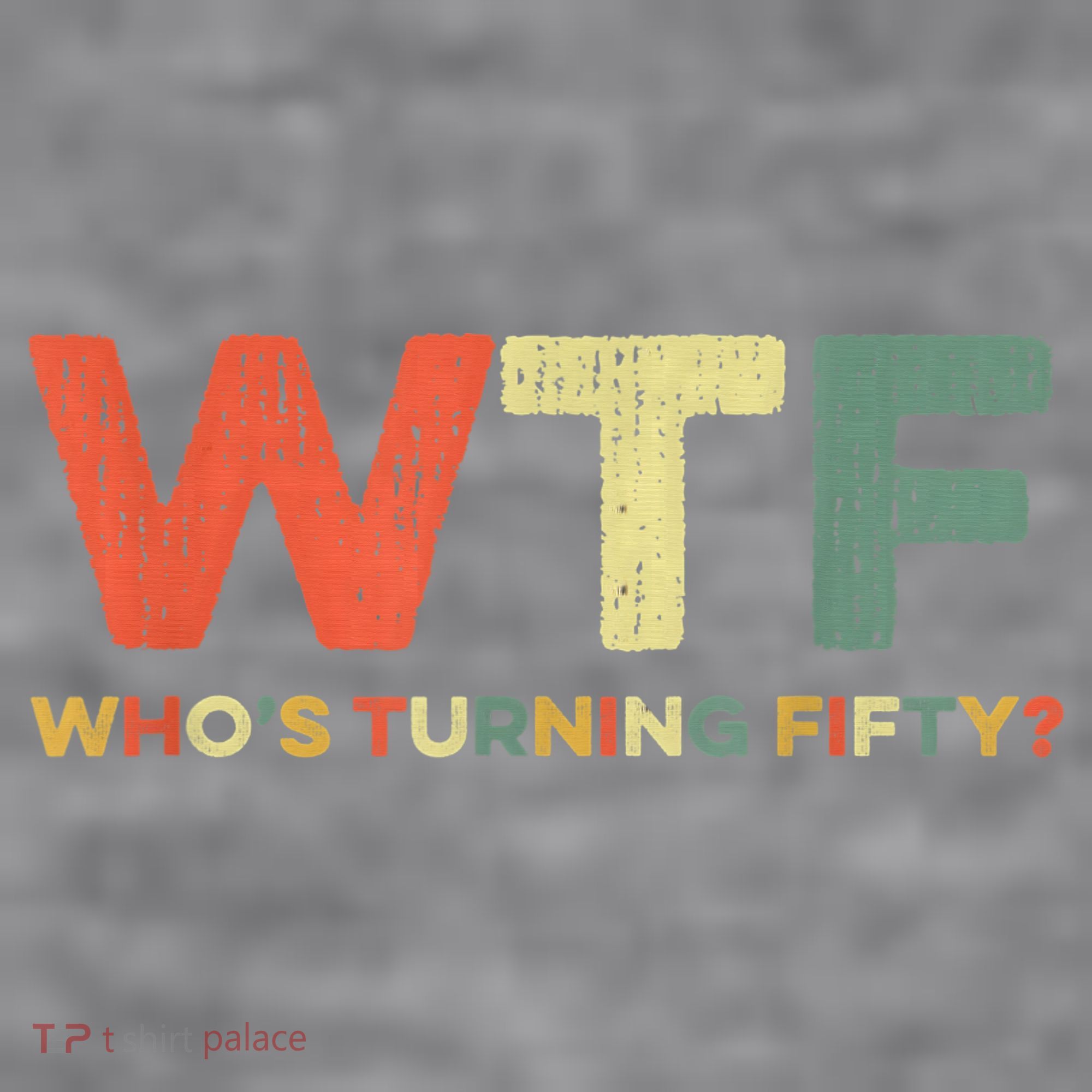 WTF Who's Turning Fifty Funny 50th Birthday Party 50 Years Women's Racerback Cropped Tank
