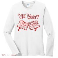 We Want Tables Wrestling Funny Women's Long Sleeve Shirt thumb 0
