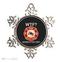 Wtf WhereS The Fire Funny Firefighter Ornament thumb 0