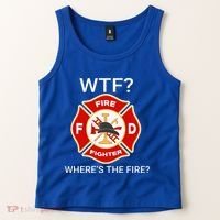 Wtf WhereS The Fire Funny Firefighter Tank Top thumb 2