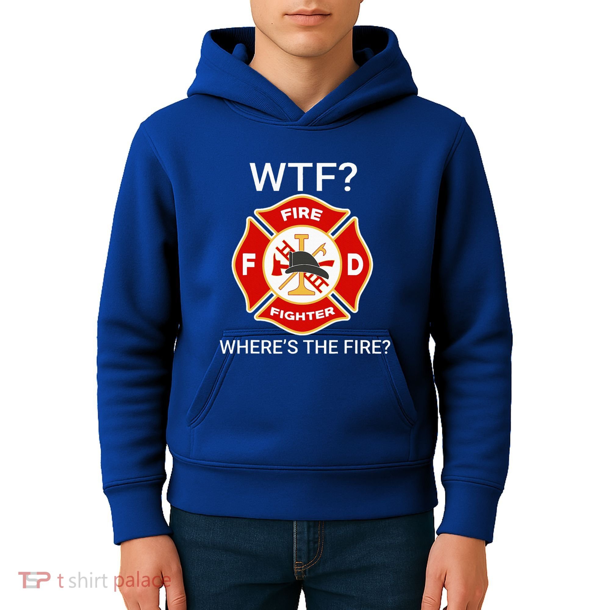 Wtf WhereS The Fire Funny Firefighter Kids Hoodie