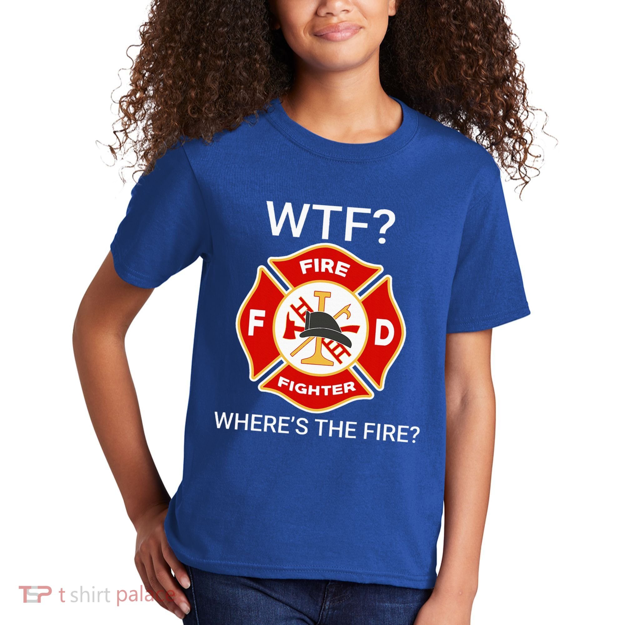 Wtf WhereS The Fire Funny Firefighter Kids T-Shirt