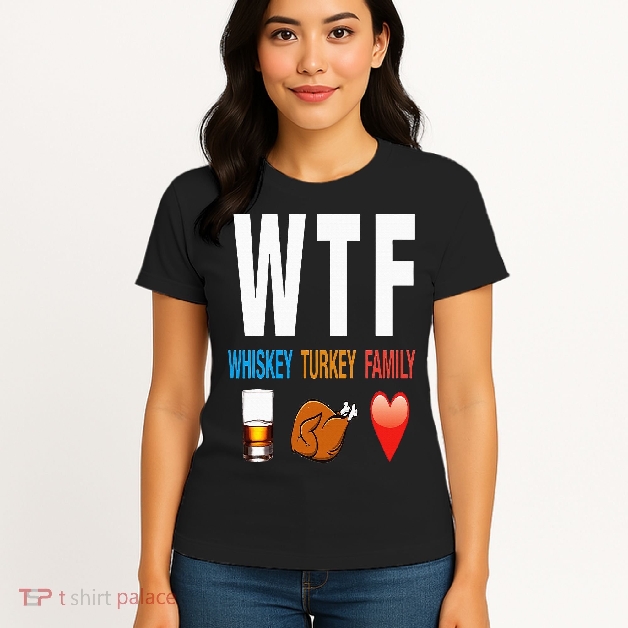 WTF Whiskey Turkey Family Thanksgiving Funny Gift Women's T-Shirt