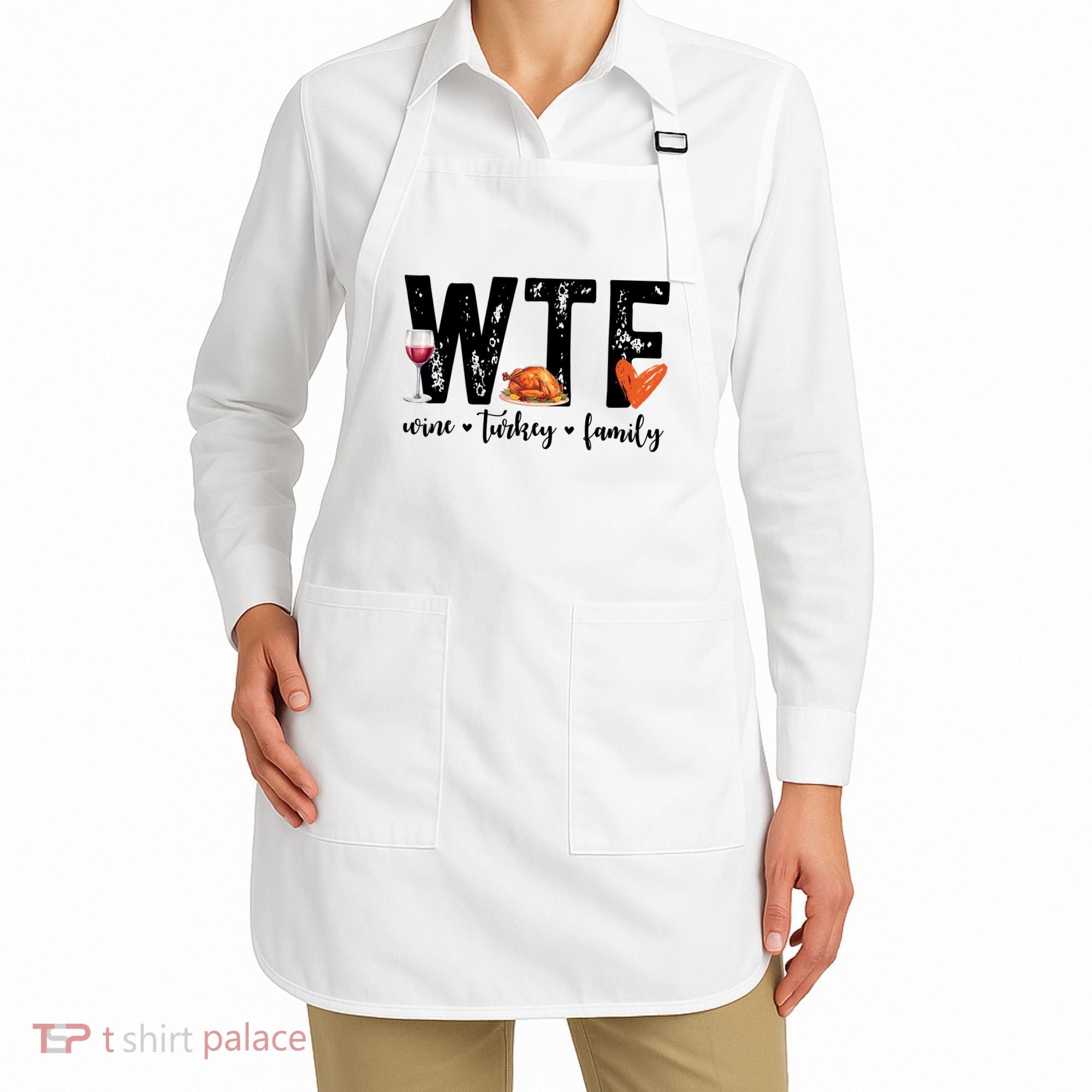 Wtf Wine Turkey Family Thanksgiving Funny Apron