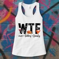 Wtf Wine Turkey Family Thanksgiving Funny Women's Tank Top thumb 3