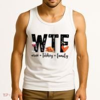 Wtf Wine Turkey Family Thanksgiving Funny Tank Top thumb 3