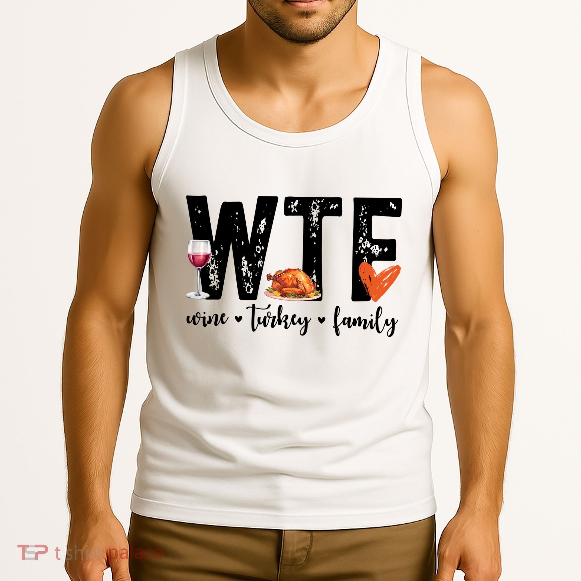 Wtf Wine Turkey Family Thanksgiving Funny Tank Top