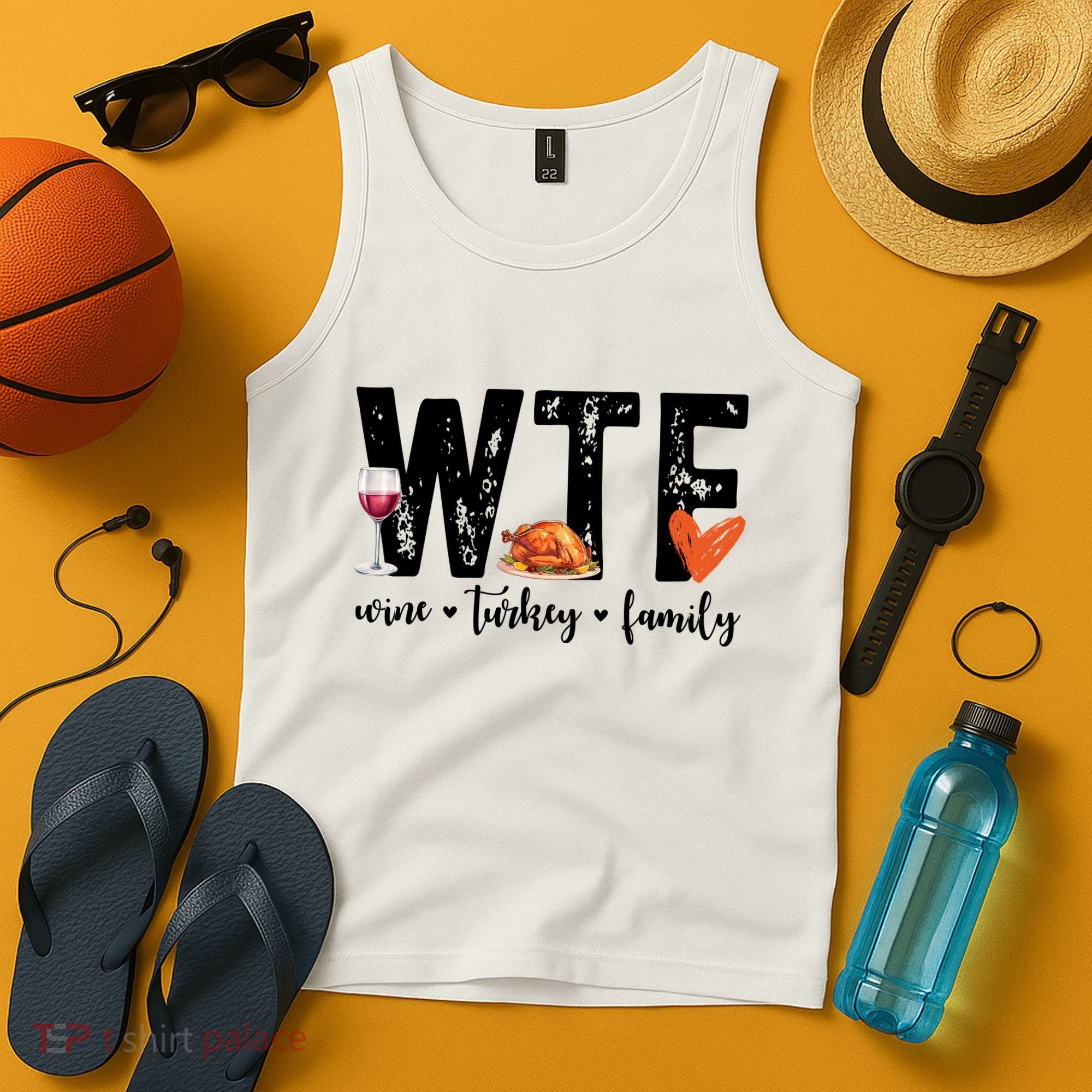 Wtf Wine Turkey Family Thanksgiving Funny Tank Top