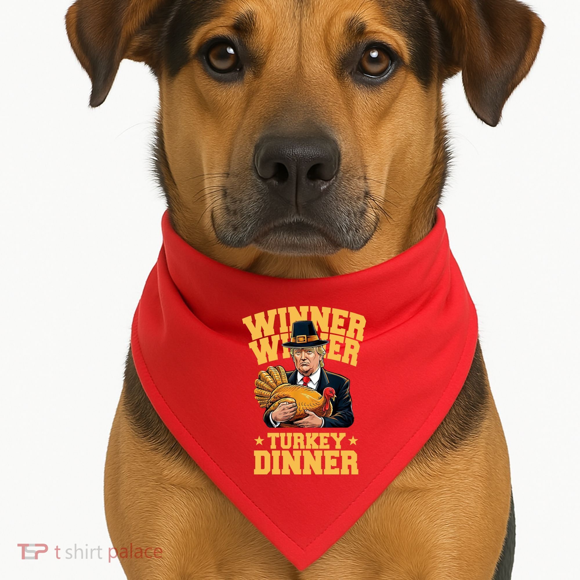 Winner Winnter Turkey Dinner Donald Trump Thanksgiving Funny USA-Made Doggie Bandana