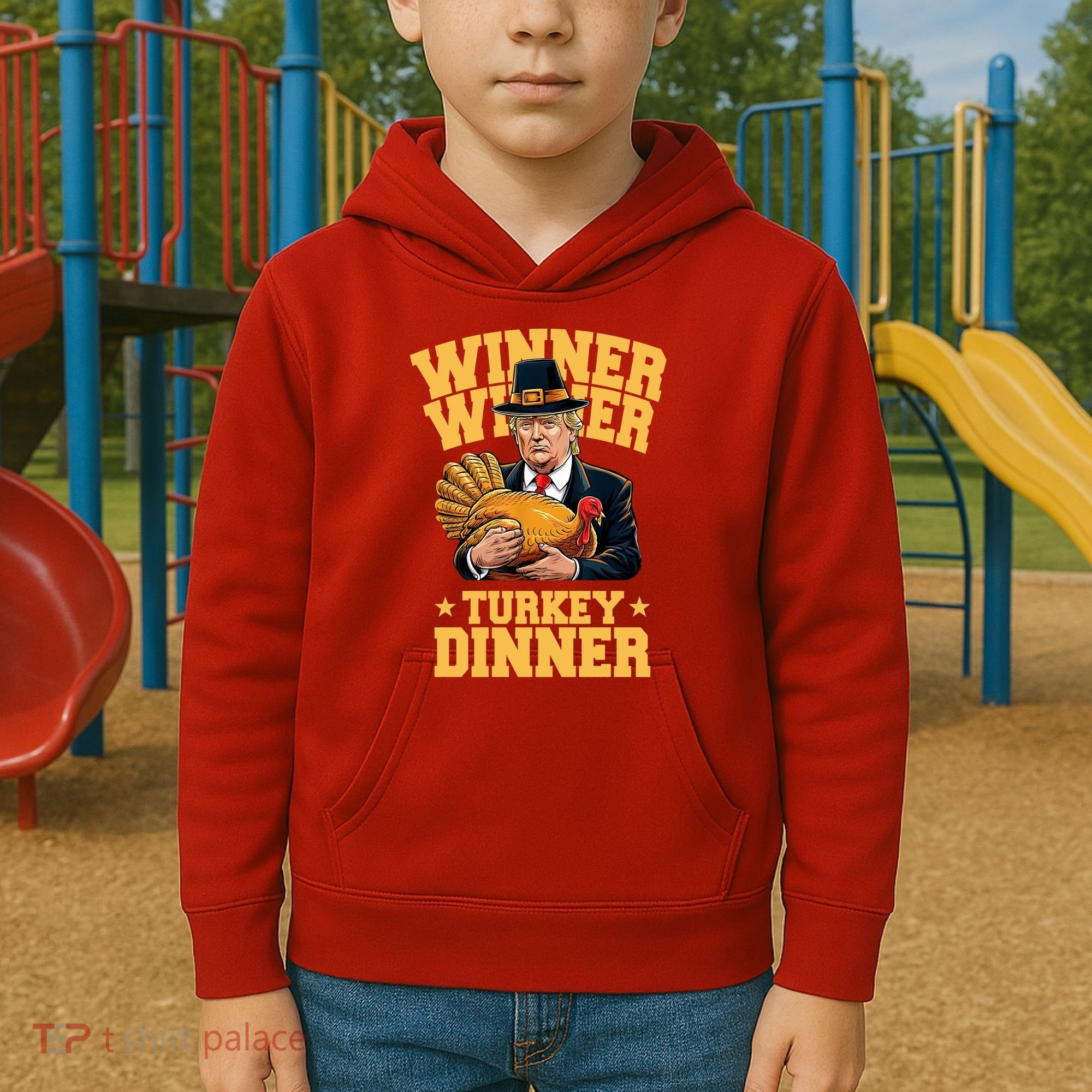 Winner Winnter Turkey Dinner Donald Trump Thanksgiving Funny Kids Hoodie
