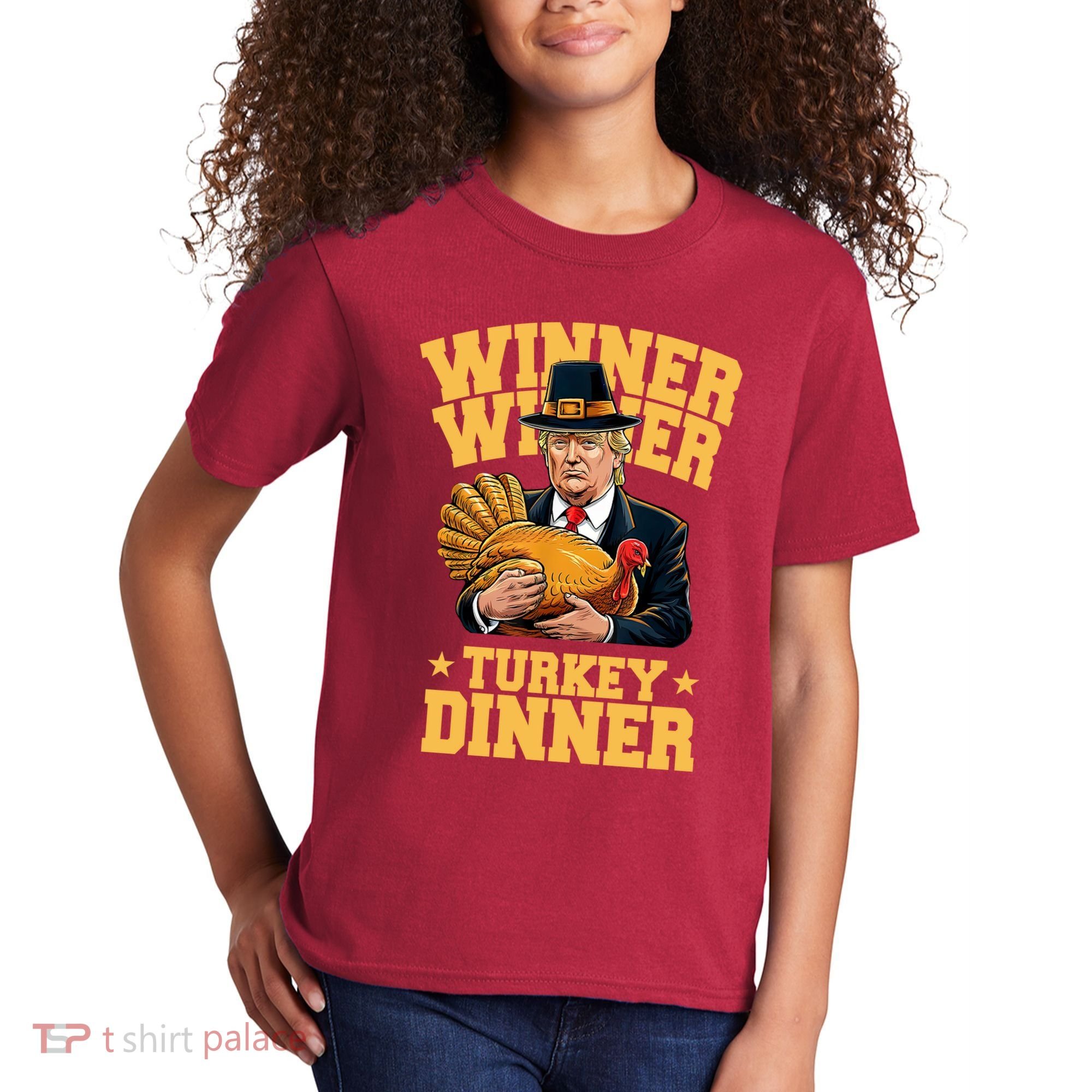 Winner Winnter Turkey Dinner Donald Trump Thanksgiving Funny Kids T-Shirt