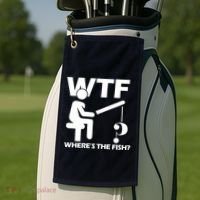 Wtf Wheres The Fish Golf Towel thumb 2