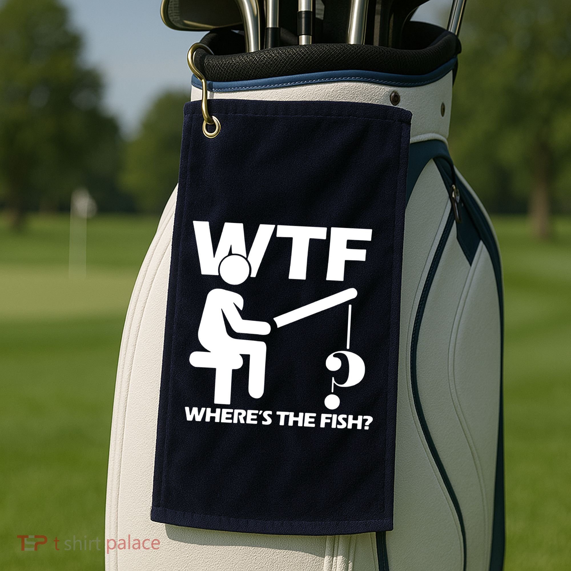 Wtf Wheres The Fish Golf Towel