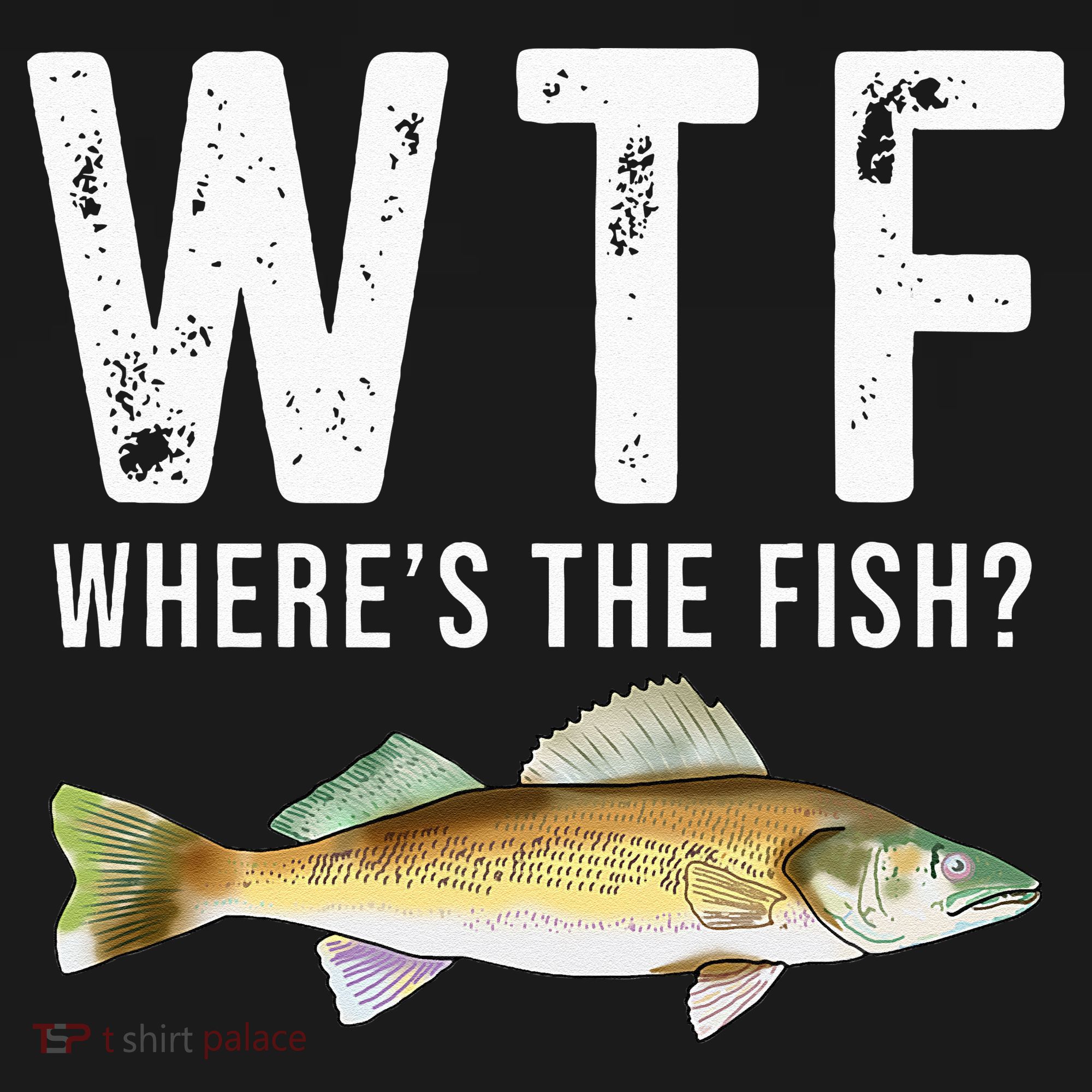 WTF Wheres The Fish Walleye Pike Funny Fishing Gifts Women's Hoodie