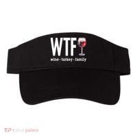 Wtf Wine Turkey Family Funny Thanksgiving Visor thumb 0