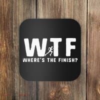 WTF Where's The Finish Funny Running Coaster thumb 0
