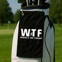 WTF Where's The Finish Funny Running Golf Towel thumb 2