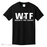 WTF Where's The Finish Funny Running Kids T-Shirt thumb 0
