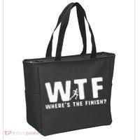 WTF Where's The Finish Funny Running Tote Bag thumb 2
