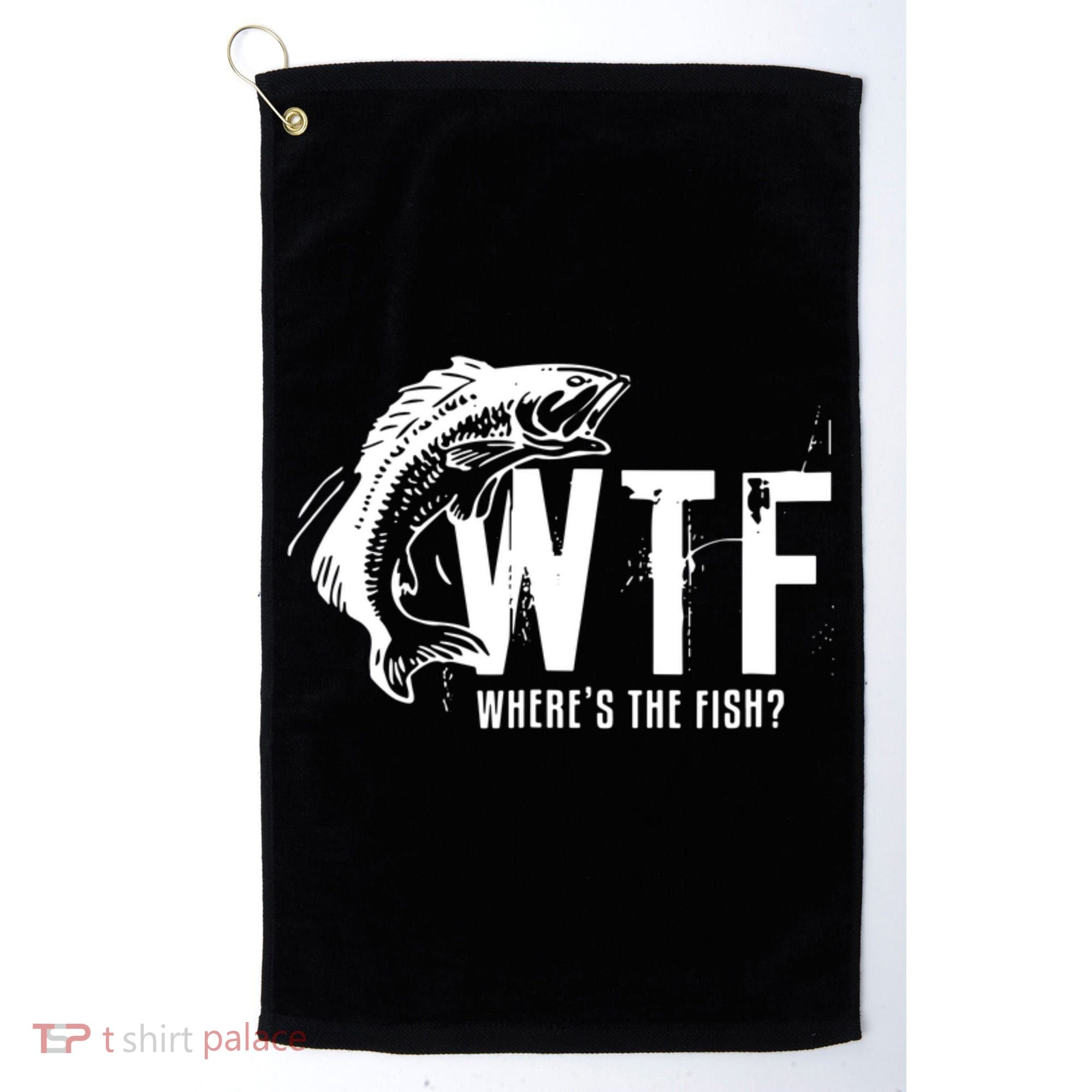 WTF Where's The Fish Golf Towel