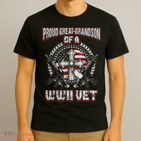 World War Two Veteran Proud Great Grandson Wwii Vet Military T-Shirt thumb 3