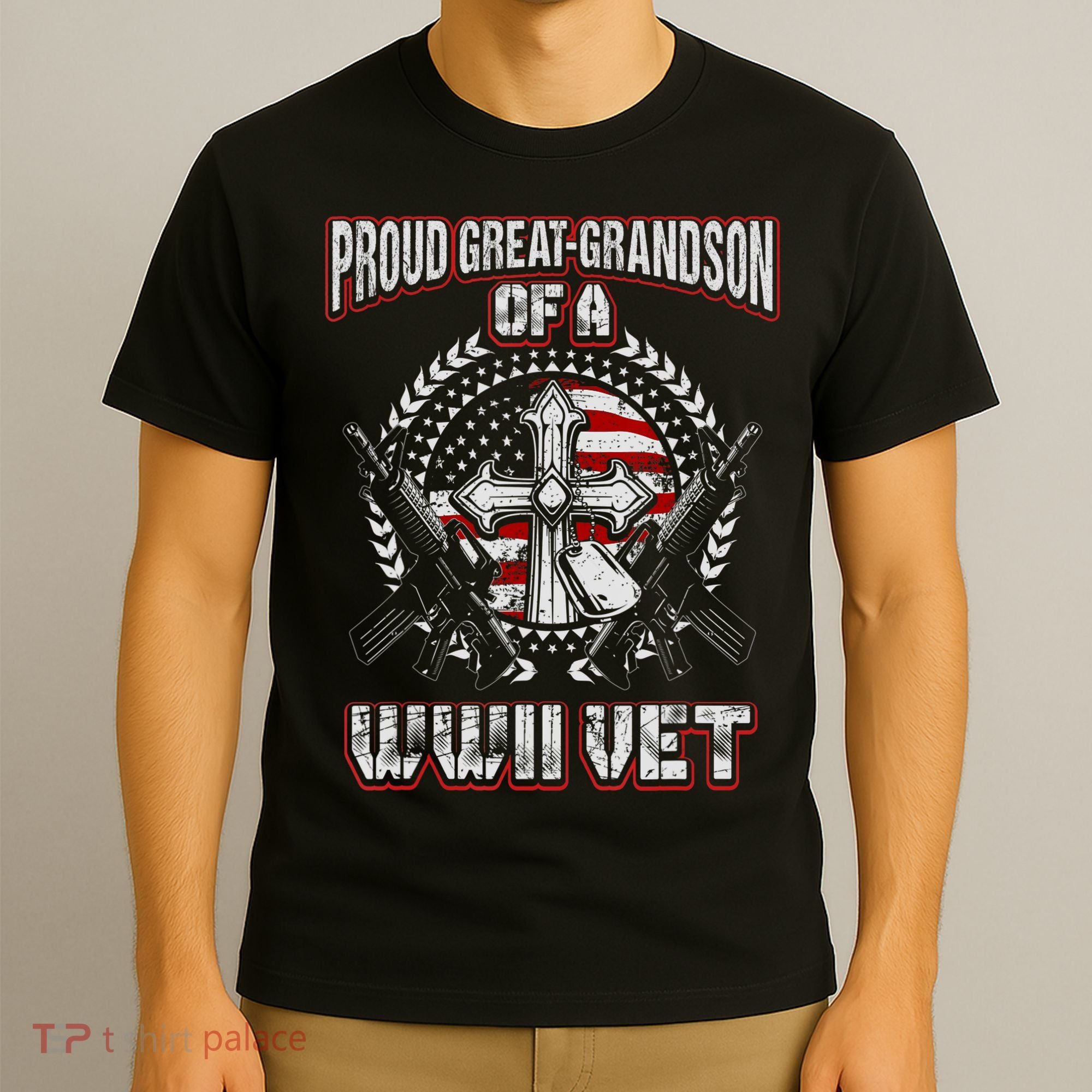 World War Two Veteran Proud Great Grandson Wwii Vet Military T-Shirt