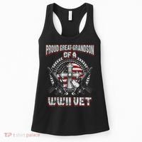 World War Two Veteran Proud Great Grandson Wwii Vet Military Women's Tank Top thumb 0